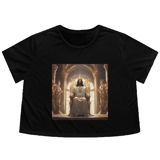 Jesus is king Flowy Cropped Tees