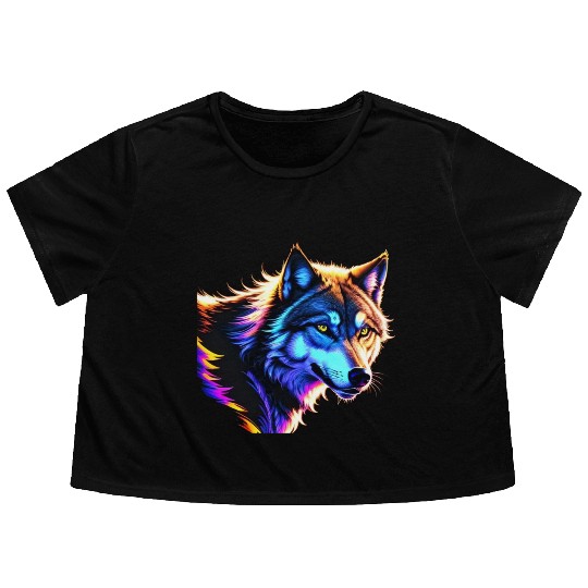 wolf Artwork | Majestic Fashions Flowy Cropped Tees