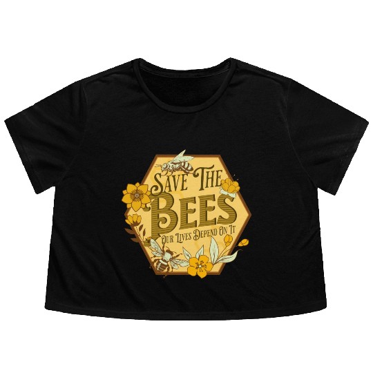 Honey Bee Beekeeping Save The Bees Flowy Cropped Tees