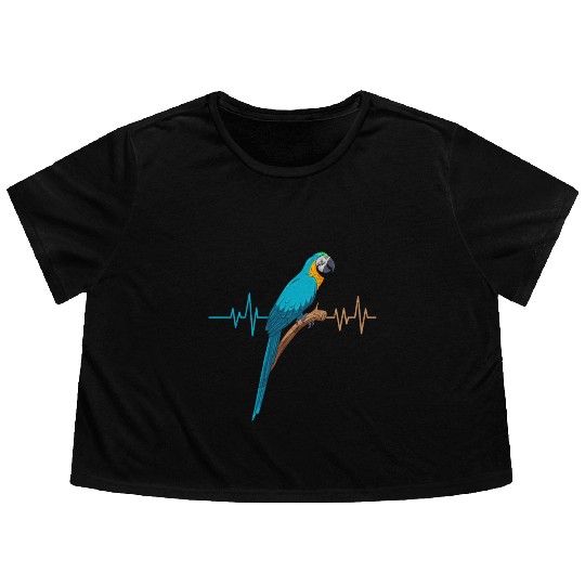 Macaw Heart Beat Parrot Bird Parrots Macaws Flowy Cropped Tees