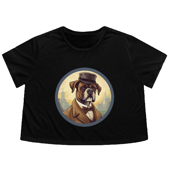 Best dog dad ever Flowy Cropped Tees