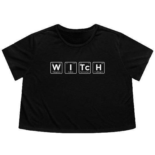 Periodic Table Witch Halloween Costume Flowy Cropped Tees