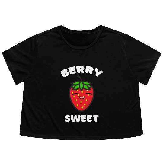 Berry Sweet - Strawberry Flowy Cropped Tees