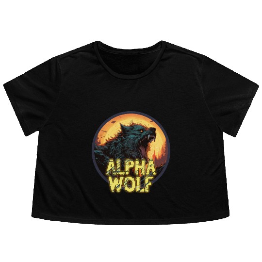Alpha Wolf Flowy Cropped Tees