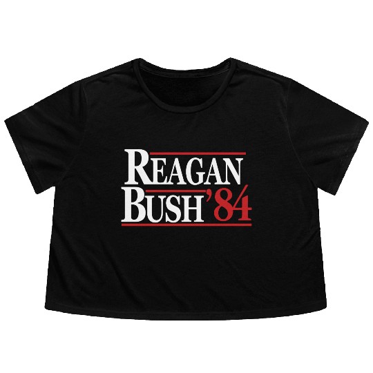 Reagan Bush 1984 V2 Flowy Cropped Tees