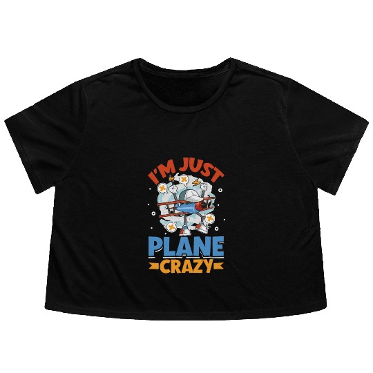 Pilot Aviation Airplane Airline Future Pilots Flowy Cropped Tees