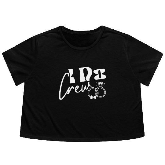 I Do Crew Bride Groom Party for Games Wedding Flowy Cropped Tees