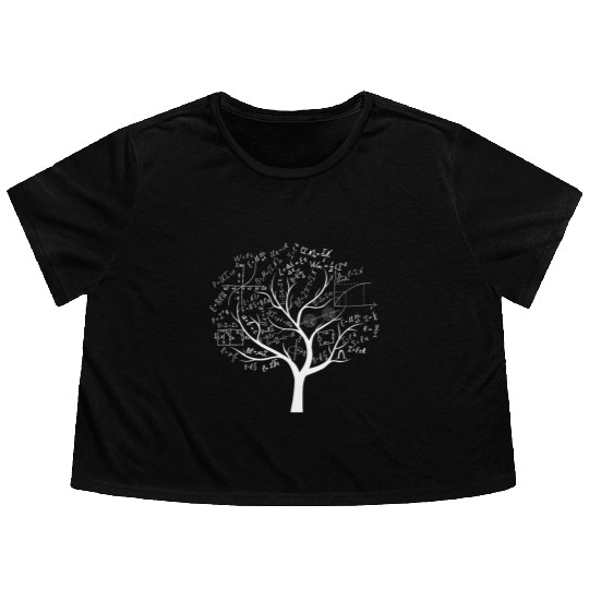 Funny AP Calculus Algebra Tree Math Teacher Flowy Cropped Tees
