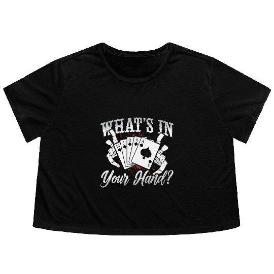 Cribbage What's In Your Hand Board Game Card Game Flowy Cropped Tees