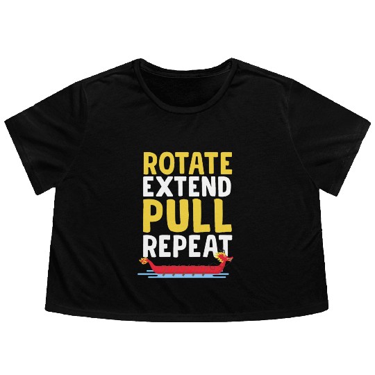 Funny Dragon Boat Racing Paddle Flowy Cropped Tees