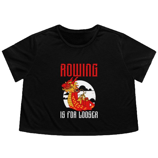 Funny Dragon Boat Racing Paddle Flowy Cropped Tees