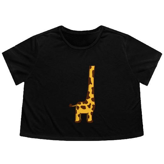 Funny Giraffe Without Head Cool Halloween Costume Flowy Cropped Tees
