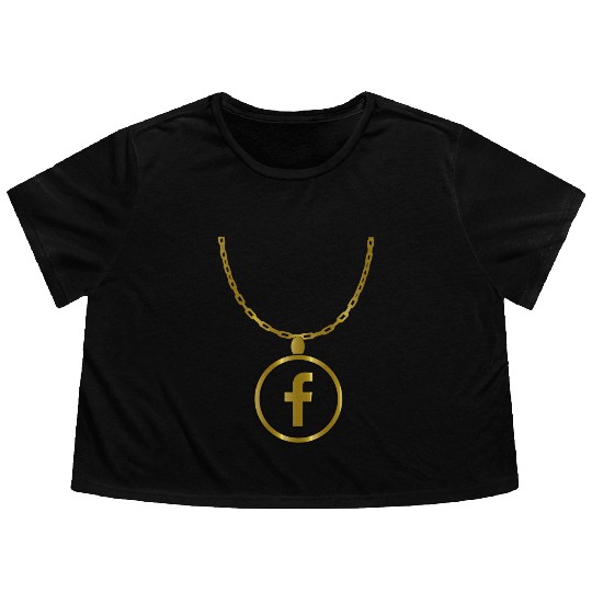 Facebook necklace Flowy Cropped Tees