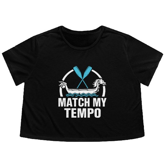 Funny Dragon Boat Racing Paddle Flowy Cropped Tees