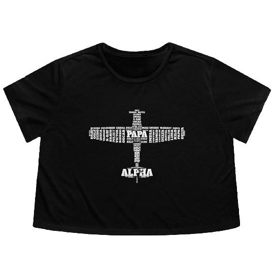 Aviation Alphabet For Pilots Flowy Cropped Tees