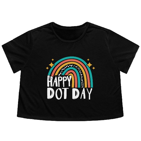 Happy Dot Day Rainbow Polka Dot International Flowy Cropped Tees