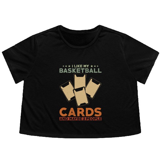 Basketball Trading Card Collector Quote Flowy Cropped Tees