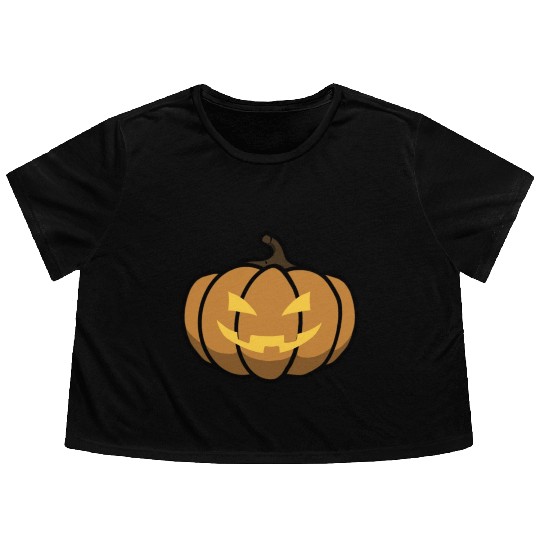 Jack O Lantern Flowy Cropped Tees