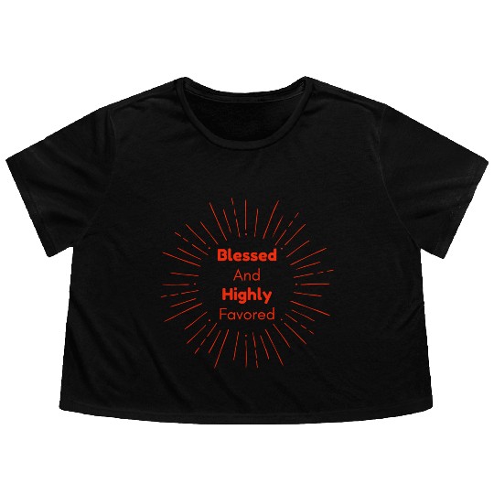 Blessed and Highly Favored Scarlet Flowy Cropped Tees