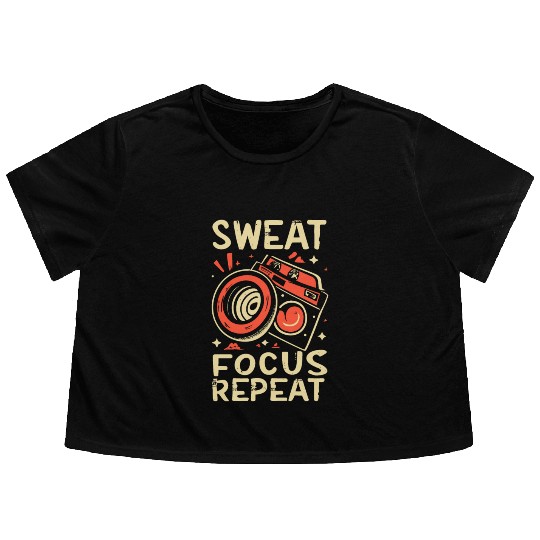 SWAT FOCCUS REPEAT, Flowy Cropped Tees