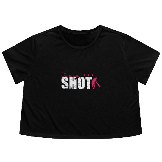 Sweep Shot Cricket Flowy Cropped Tees