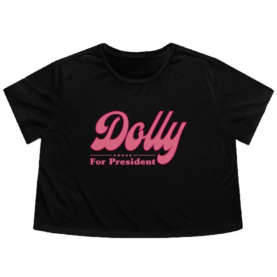 Dolly Parton For President Election Flowy Cropped Tees
