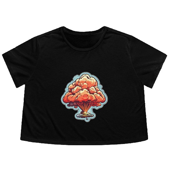 Explosion Fireworks Pyrotechnics Flowy Cropped Tees