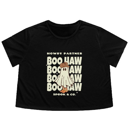 Howdy Partner Boo Haw Spook & Co. Flowy Cropped Tees