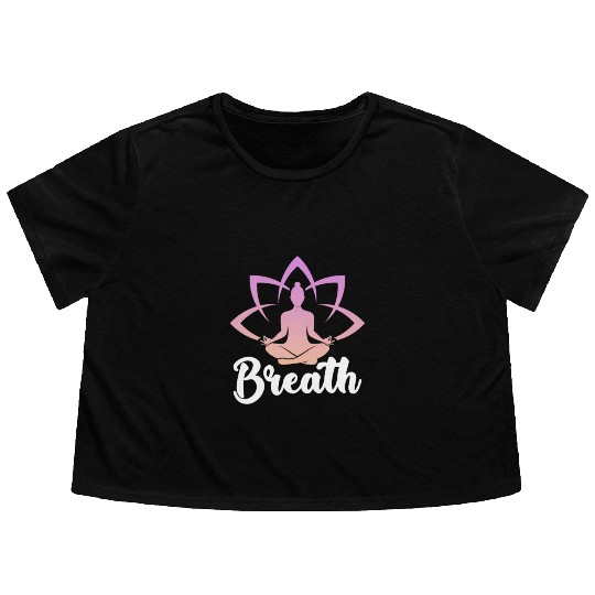 Breath Yoga Meditation Flowy Cropped Tees