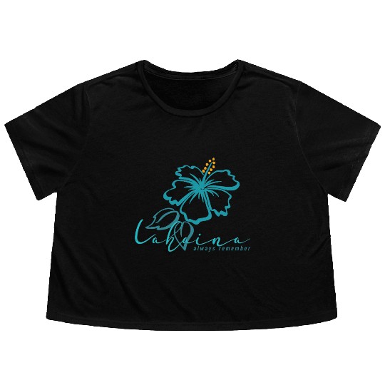 Blue Hibiscus: Lahaina - Always Remember Flowy Cropped Tees