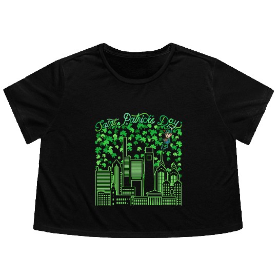 Saint Patrick's Day Philadelphia Pennsylvania Flowy Cropped Tees