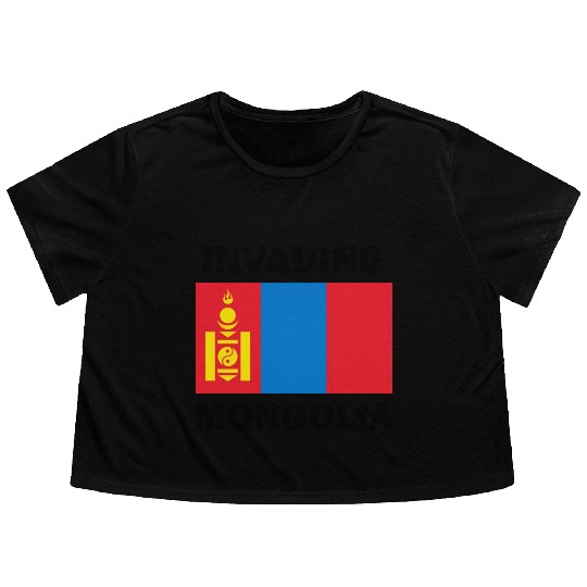 Invading Mongolia Flowy Cropped Tees