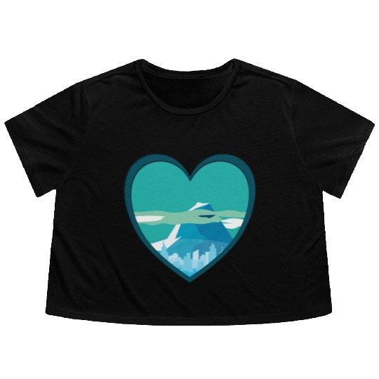 Blue mountain Flowy Cropped Tees