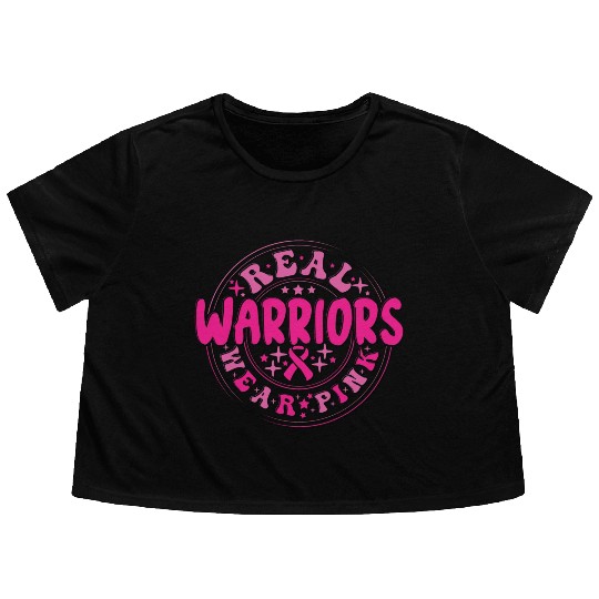 Real Warriors Wear Pink Flowy Cropped Tees