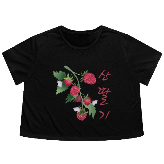 Korean Raspberry Flowy Cropped Tees