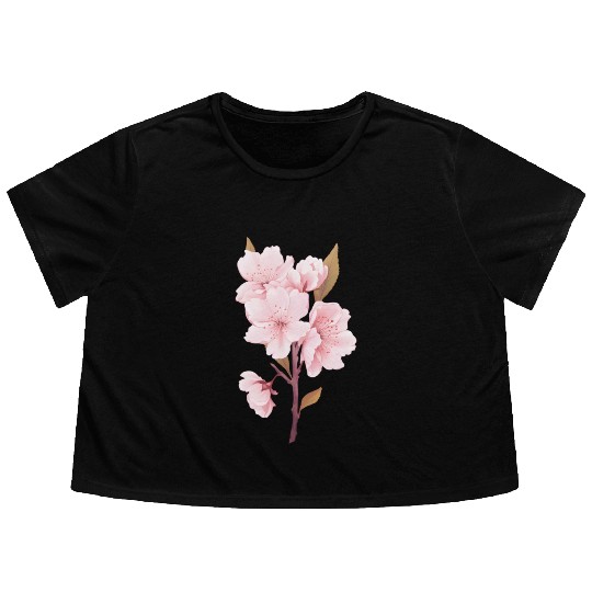 sakura Flowy Cropped Tees