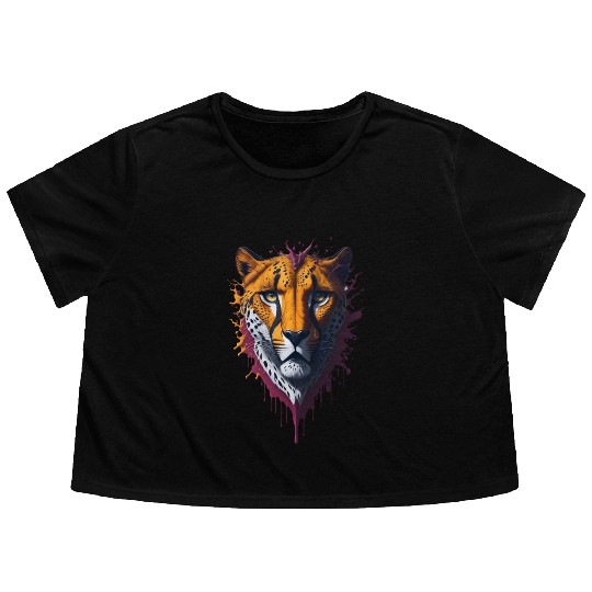 Cheetah | Wild Animal Flowy Cropped Tees