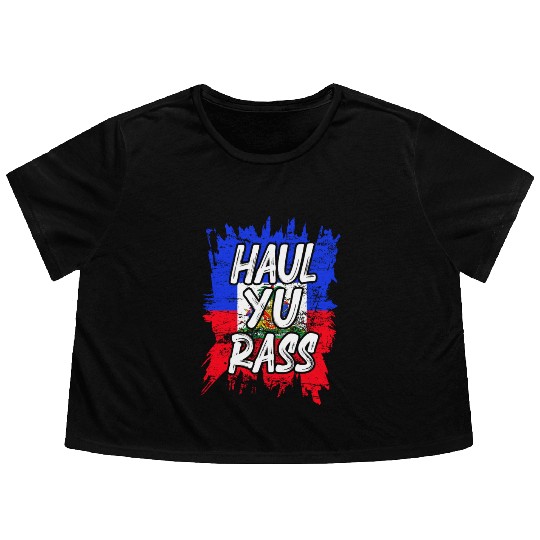Creole Magic Afro Pride Kriol Haiti Flag Haitian Flowy Cropped Tees