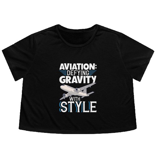 Pilot Aviation Airplane Airline Future Pilots Flowy Cropped Tees