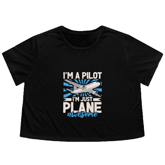 Pilot Aviation Airplane Airline Future Pilots Flowy Cropped Tees