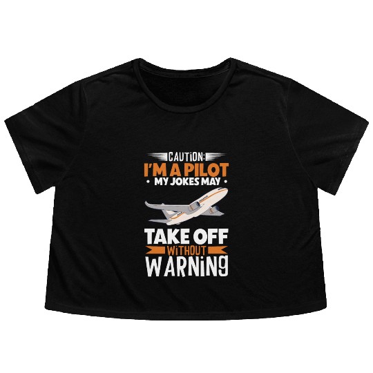Pilot Aviation Airplane Airline Future Pilots Flowy Cropped Tees