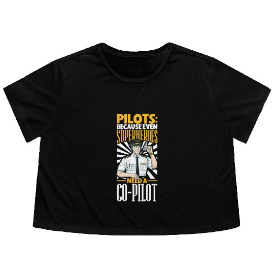 Pilot Aviation Airplane Airline Future Pilots Flowy Cropped Tees