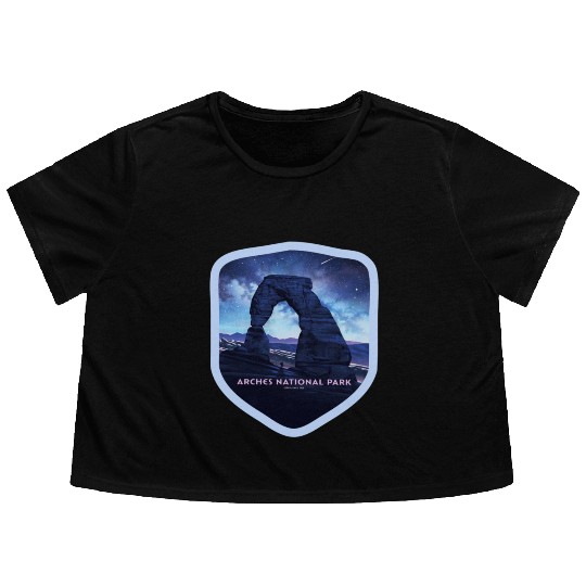 Arches National Park Stickers Flowy Cropped Tees