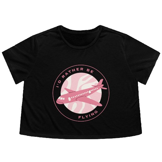 I'd rather be flying Flowy Cropped Tees