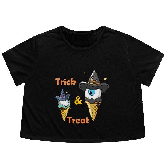 Vallina Ice Cream Halloween Flowy Cropped Tees