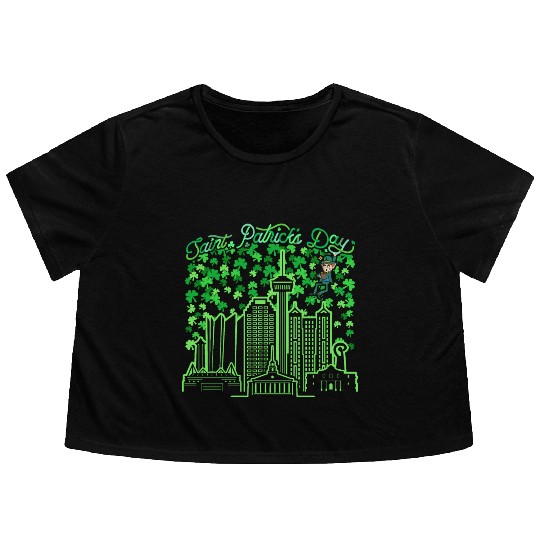 Saint Patrick's Day San Antonio Texas Flowy Cropped Tees