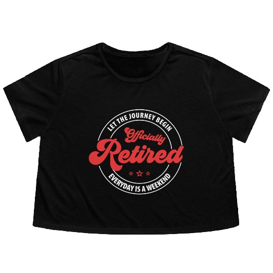 Officially Retired nurse Flowy Cropped Tees