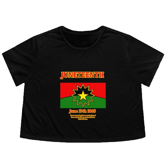 Juneteenth Red Black and Green Flowy Cropped Tees
