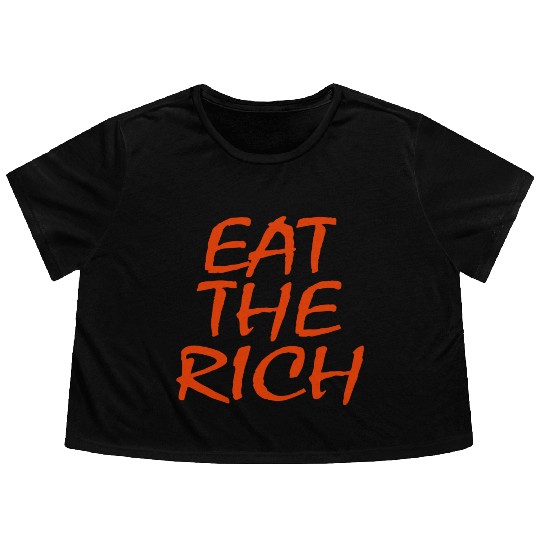 UAW Eat The Rich Flowy Cropped Tees