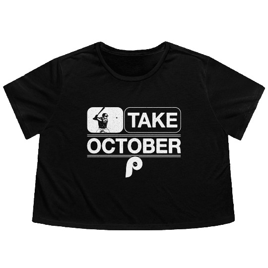 Philadelphia Take October Phillies Flowy Cropped Tees